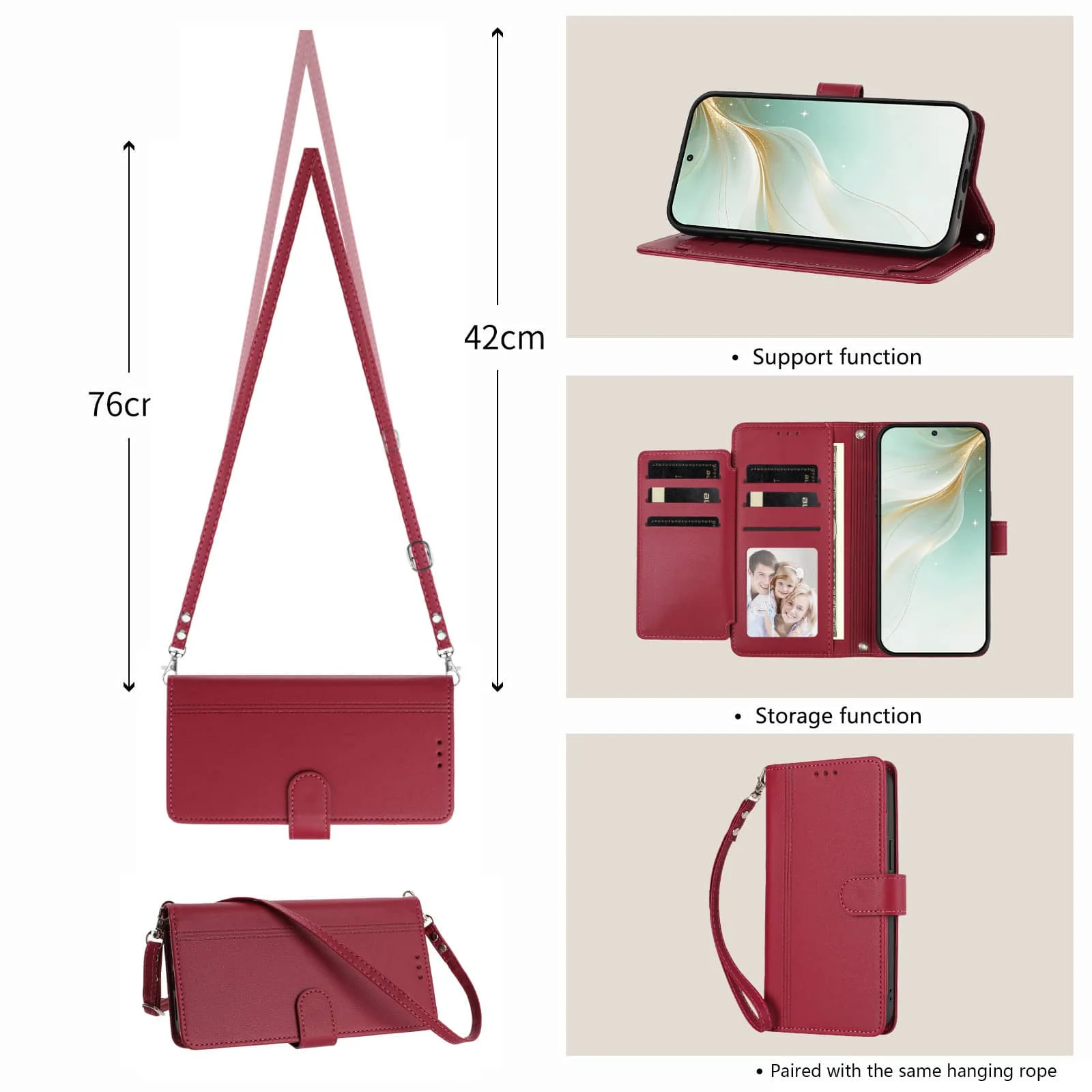 Slim Flip Magnetic Clasp Wallet Case with Enhanced Protection