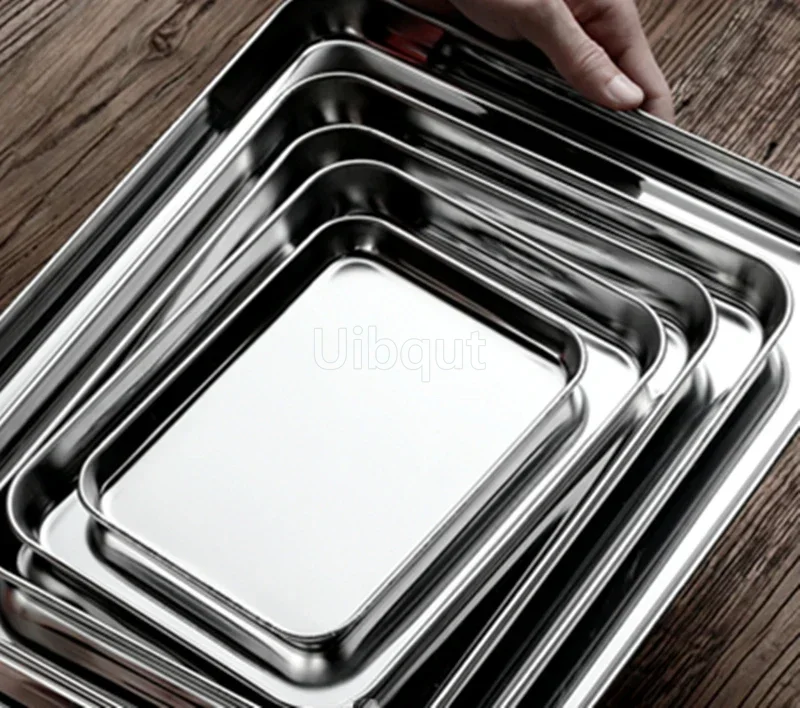 Baking Tray Set 304 stainless steel Baking Tray plate bbq tray With Removable Cooling Rack Non Toxic oven Dishwasher Safe