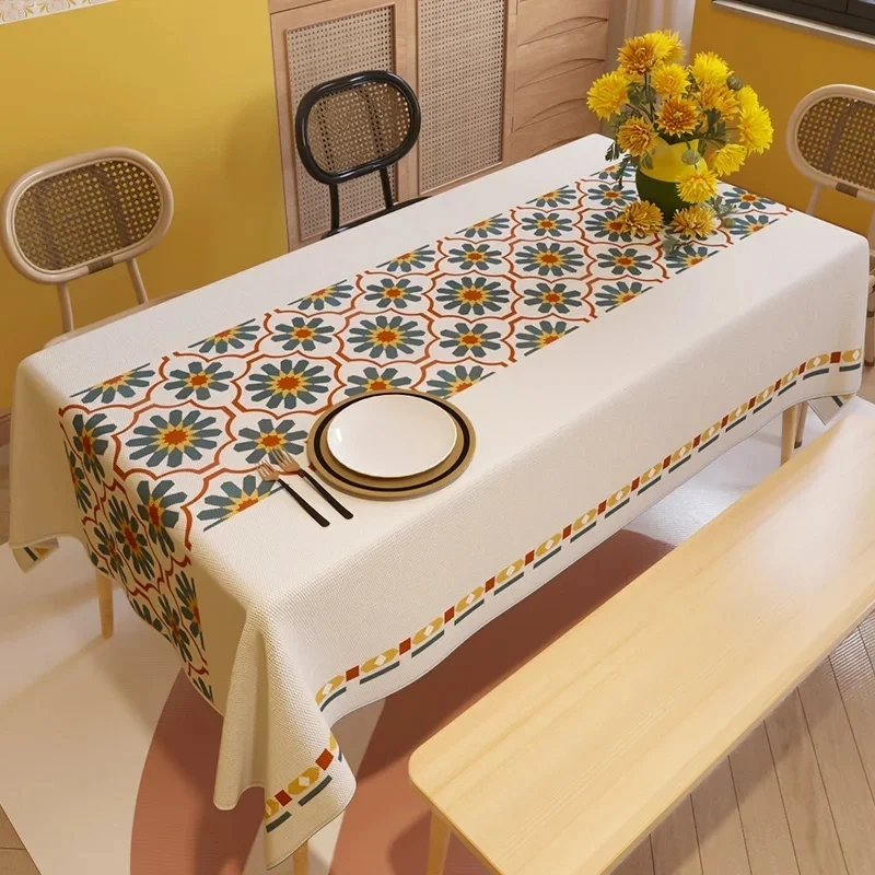 

Rectangular home printed tablecloth, party decoration rectangular tablecloth waterproof and stain resistant dining table cover