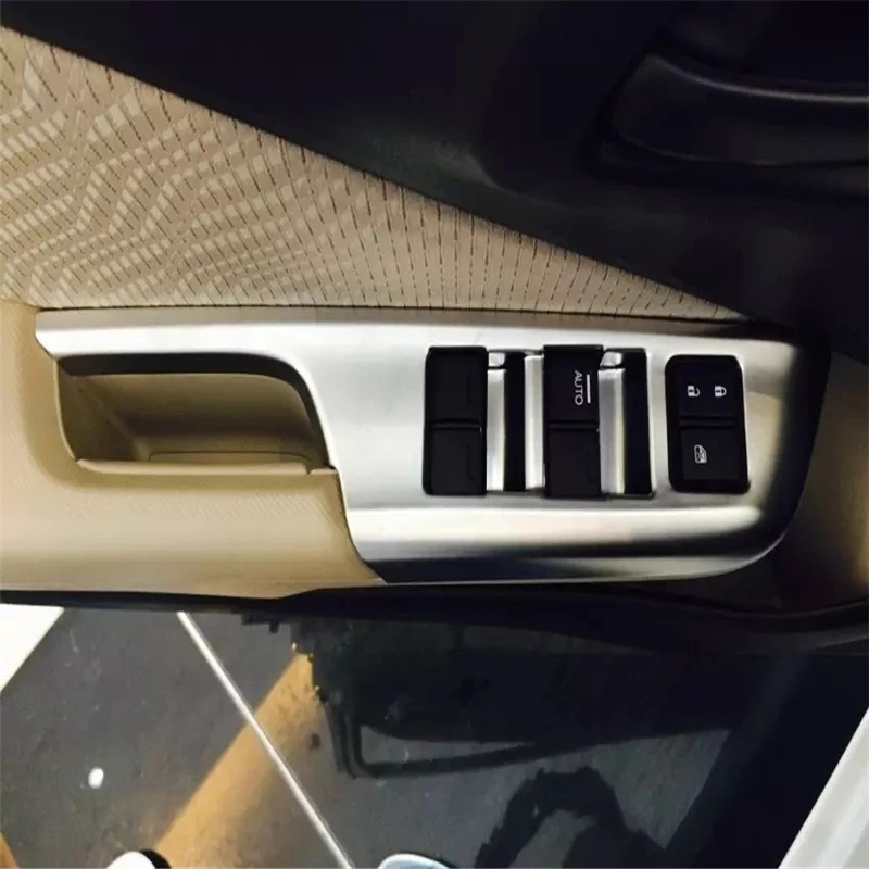 

WELKINRY car auto cover for Honda CITY GM6 2014 2015 2016 2017 ABS chrome armrest door window lifter switch button knob trim
