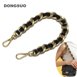 Aluminum chain bag silver gold genuine leather woven metal chain 20mm Designer handbag purse replacement Accessories Hardware