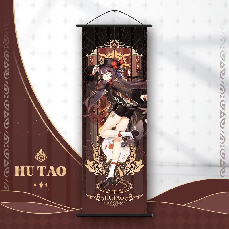 Genshin Impact Scroll Canvas Painting - Anime Wall Art Home Decor