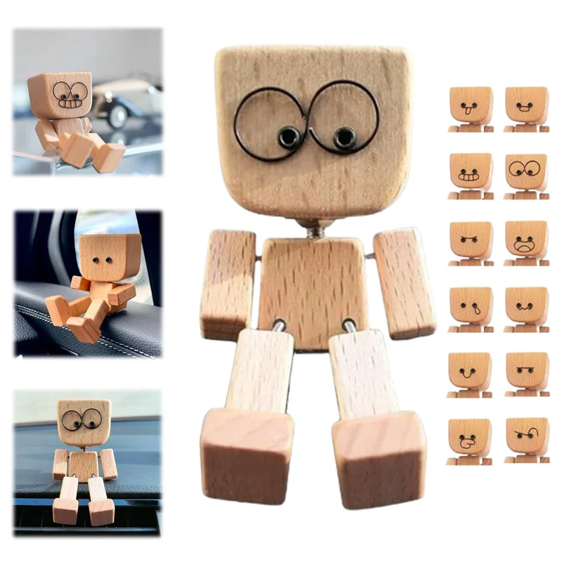 Figurine En Bois Homme Secouant Les Pieds - Décoration Manuelle Pour Tableau De Bord, Bureau, étagère