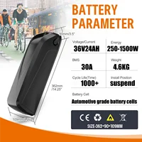 36V 40Ah 48V 40AH avec chargeur, batterie au Lithium Tube vers le bas batterie requin pour Bafang 500W 750W 1000W 1500W Hailong Max 40A 50A BMS 2