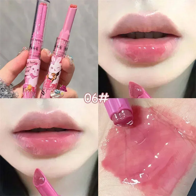 Cute Rabbit Jelly Lip Glaze Fruit Mirror Water Light Lipstick Heart-shaped Long Lasting Moisturising Fade Lips Wrinkle Lip Gloss