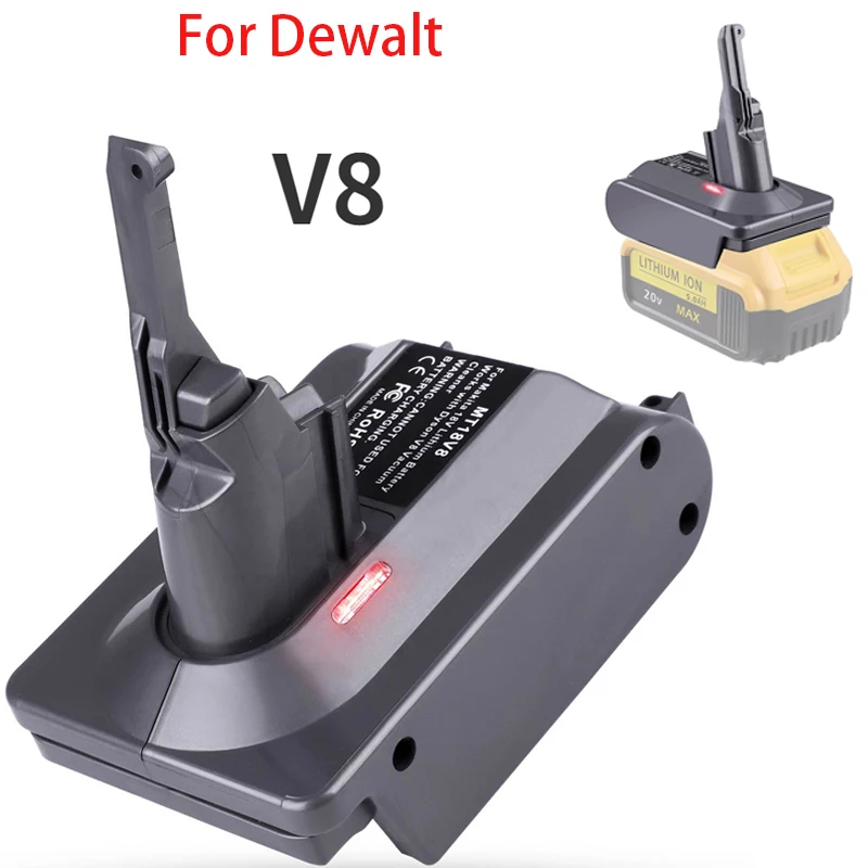 Adaptador de batería V8 para Dewalt, batería de litio de 20V convertida en reemplazo para Dyson V8, uso para la serie Dyson V8