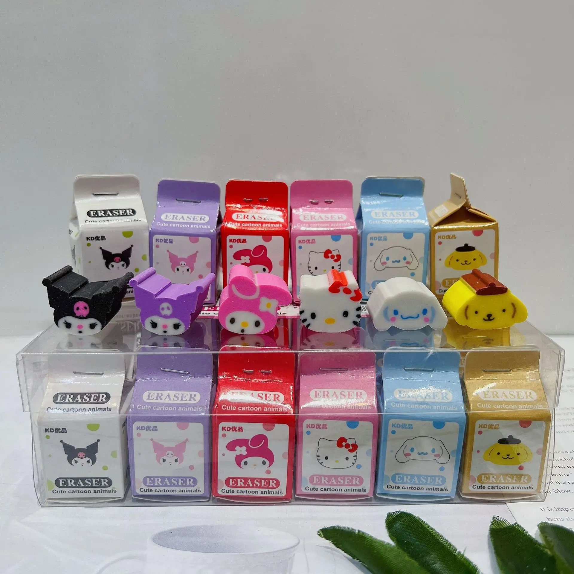 36pcs Sanrio Rubber Eraser Cute Anime Hello Kitty Melody Kuromi Cinnamoroll Student Stationery Erasers Kids School Supplies Wholesale - Image 2