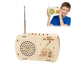 Retro Wooden Radio Kit - Educational STEM 3D Puzzle and Craft Toy (Radio Model Kit)