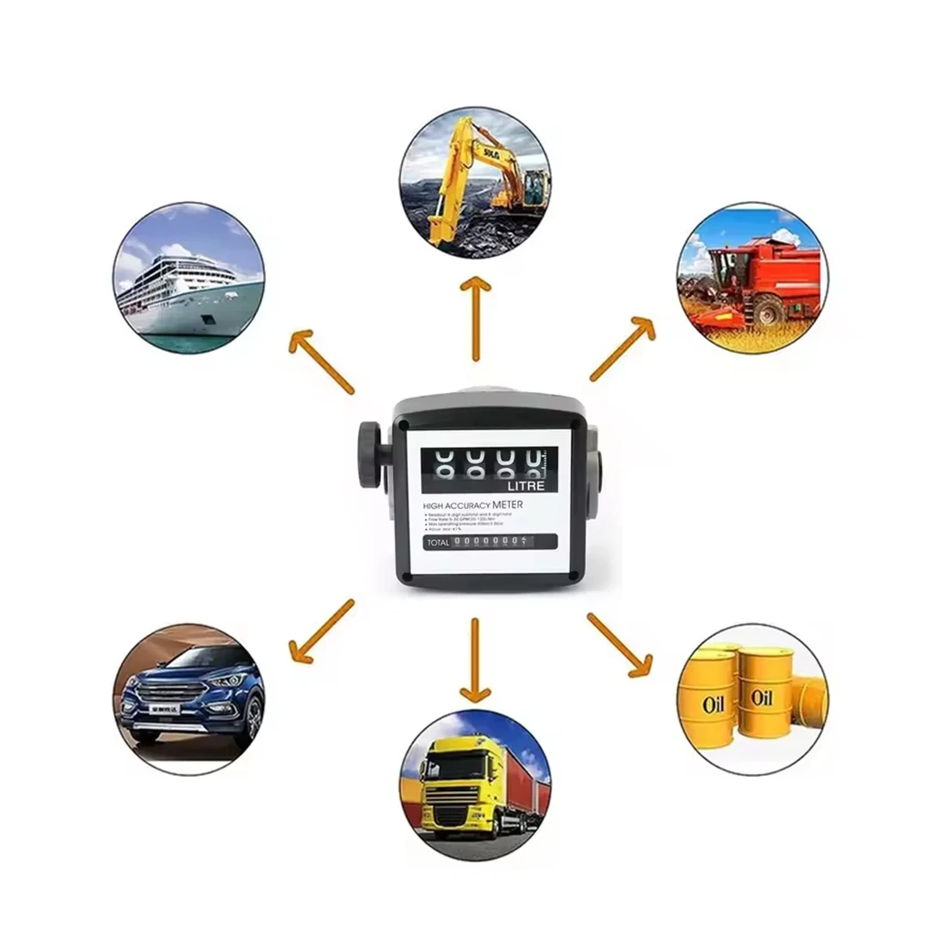 4 Digital Flow Meter 1inch High Precision Mechanical Fuel Meter Flow Sensor Coun