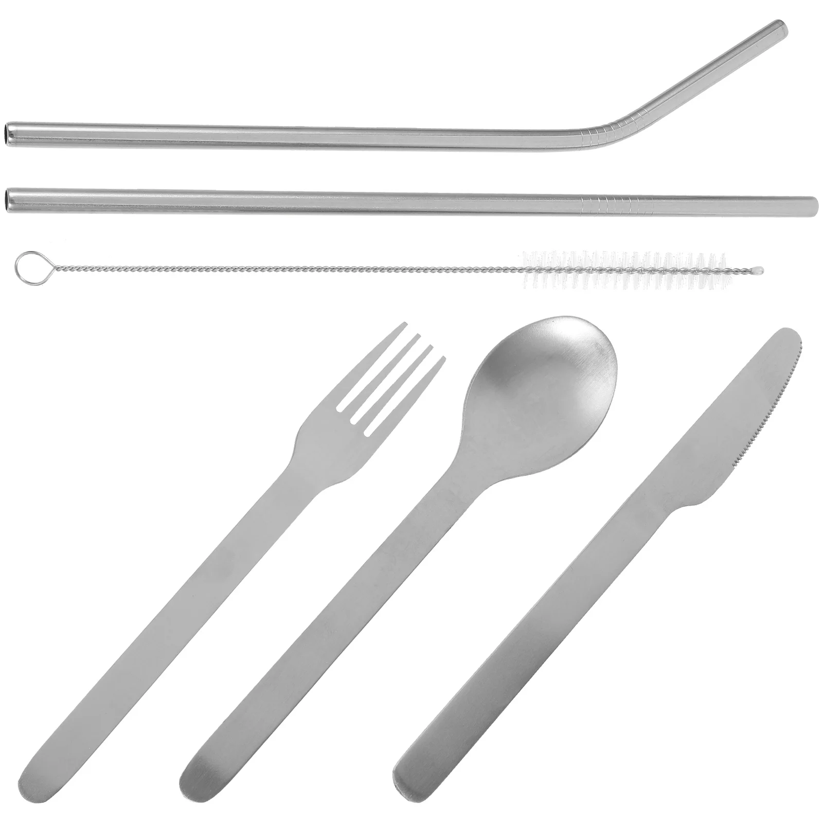

Stainless Steel Straw Party Tableware Buffet Fork Serving Utensils Spoons Parties