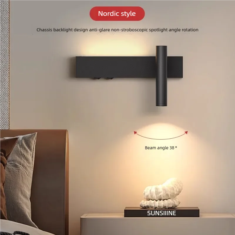 Modern LED Wall Lamp for Bedroom and Living Spaces - Elegant Atmosphere and Spotlight Design