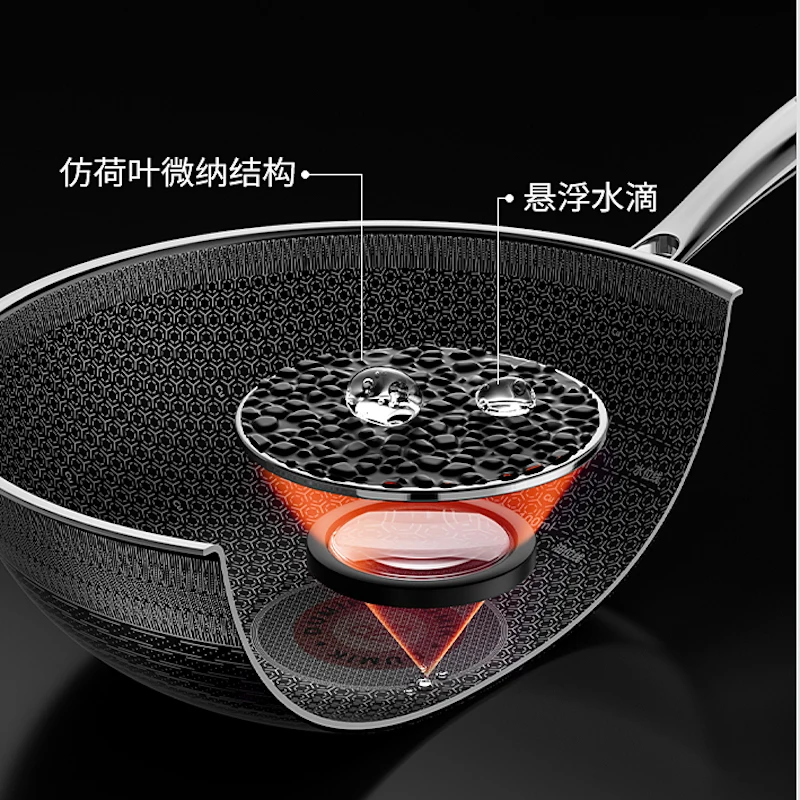 316 Stainless Steel Frying Pan Wok Non-stick Pan Double-side Honeycomb  Without Oil Fried Steak Pot General Uncoated Pan Cookware - AliExpress