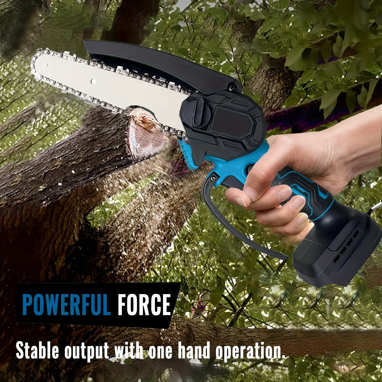 Description Picture 6 of itemMini Chainsaw Cordless 6-Inch With 2x5500mAh Battery, Handheld Chainsaw For Makita 18V Battery, Portable Electric Chainsaw