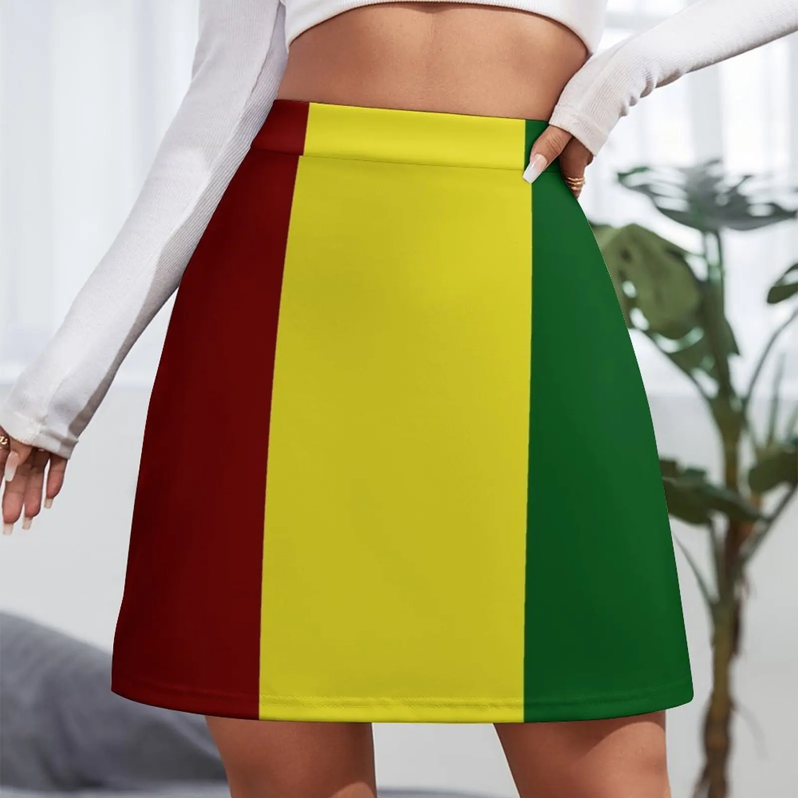 Full Rasta Coverage - Vertical Mini Skirt Women skirt skirt for women korean fashion