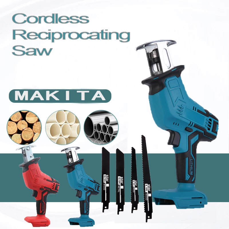 18V Makita B 시리즈 왕복 톱 전기 톱 목재 금속 PVC 파이프 절단 무선 왕복 톱 전동 공구와 호환 가능 ...