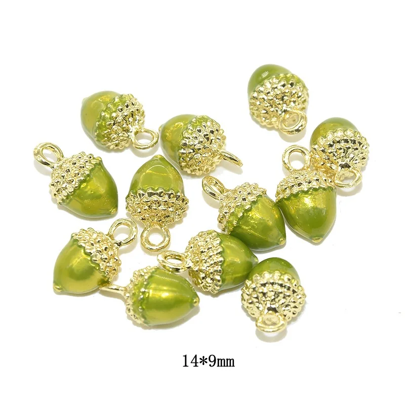 5Pcs 3D Eichel Pilz Emaille Charms Legierung Metall Pflanzen Anhänger Für DIY Halskette Armband Schmuck Machen Zubehör Großhandel – Detail 3