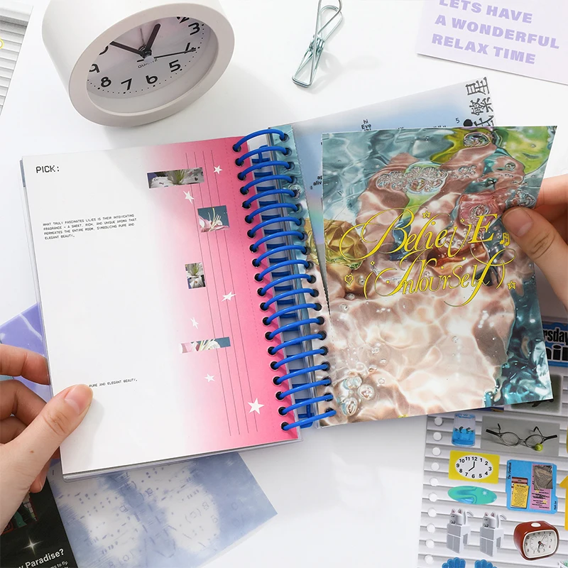 Mr.Paper 65pcs/bag Korean Style Large Coil Material Book Aesthetic Scrapbook Paper for DIY Journal Collage Dairy Scrapbook Decor