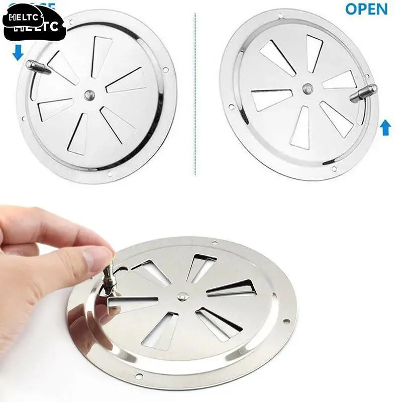 Air Vent Grille 1PCS Air Louver Vent Stainless Steel 316 Boat Marine Round Grille Ventilation Louvered Ventilator Grill Cover Side Knob Opening