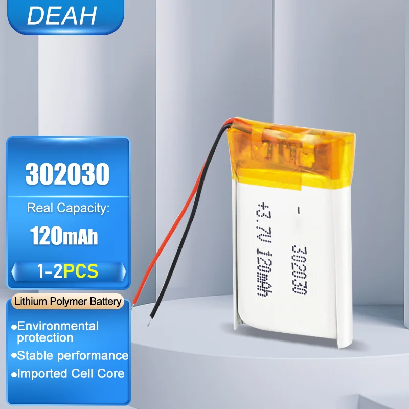 302030 3.7v 120mah Lithium Polymer Rechargeable Battery For Gps
