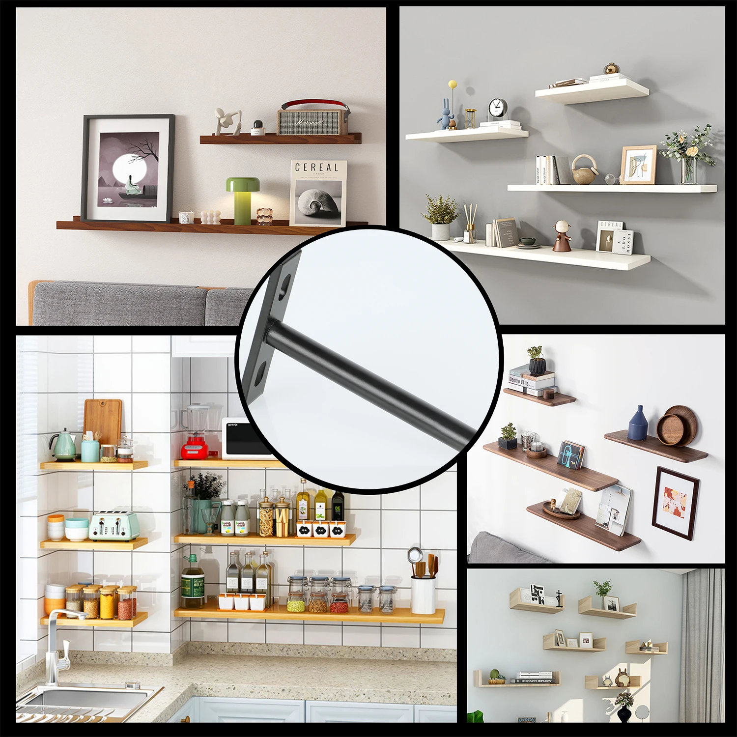 Shelf Bracket 4pcs Floating Shelf Bracket Hidden Bracket Wall Mounted Invisible Nail Fixed Partition Hidden Shelf Tv Wall Mount Bracket Folding Shelf Bracket Shelf Support
