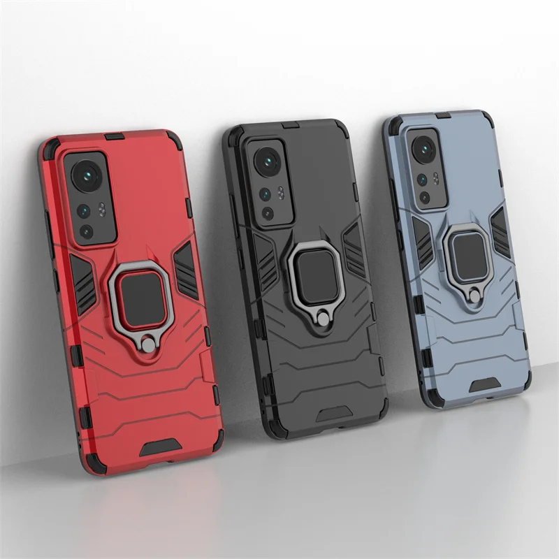 

For Cover Xiaomi Mi 12S Case Mi 12S Capas New Shockproof Armor Stander Phone Bumper Ring Magnetic Holder Cover For Mi 12S Fundas