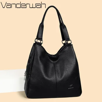 Borsa Tote a Tre Strati di Marca Autentica, Borse di Lusso per Donne, Borsa a Mano per Mamma, Borsa a Spalla di Design in Morbida Pelle di Alta Qualità, Nuova