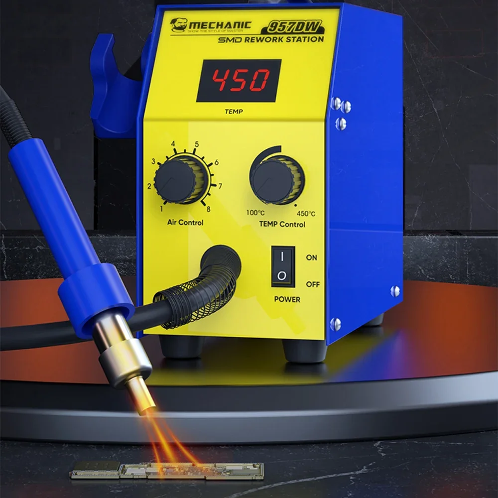 Soldering Station Soldering Tool Desoldering Station MECHANIC 957DW Soldering Stations Desoldering Station Two-scroll Hot Air Rework Station Heating Main Board Tin Solder