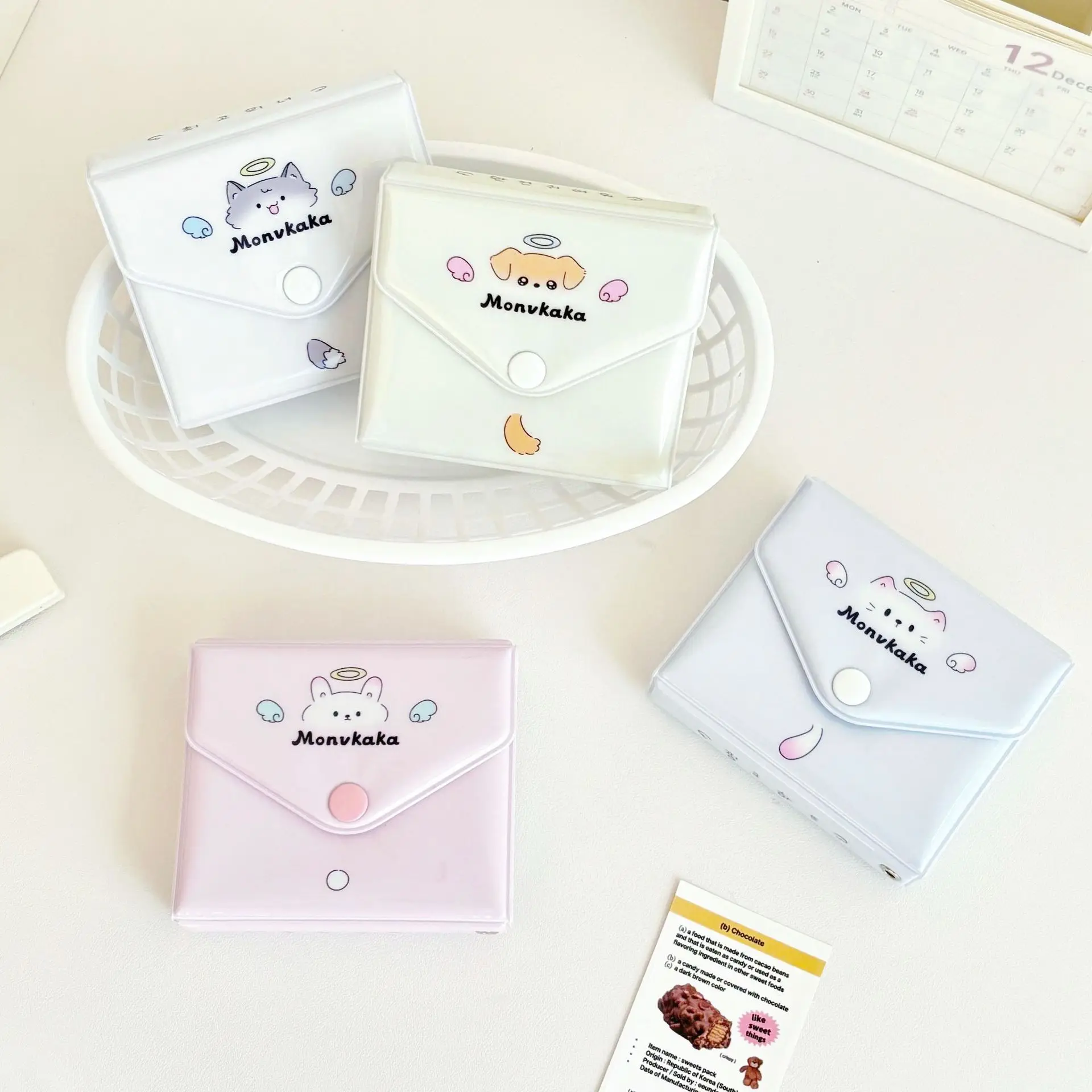 Ins Style Mini Angel Puppy Kitten Envelope Card Holder 3inch Card Book Korea Sweet Style Mini Card Storage Book Polaroid Album 4
