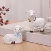 Easter Lamb Decor Cartoon Sheep Home Accent Statue 6cm/2.4inches Spring Garden Resin Figurines Farmhouse Tiered Tray Decor For 4
