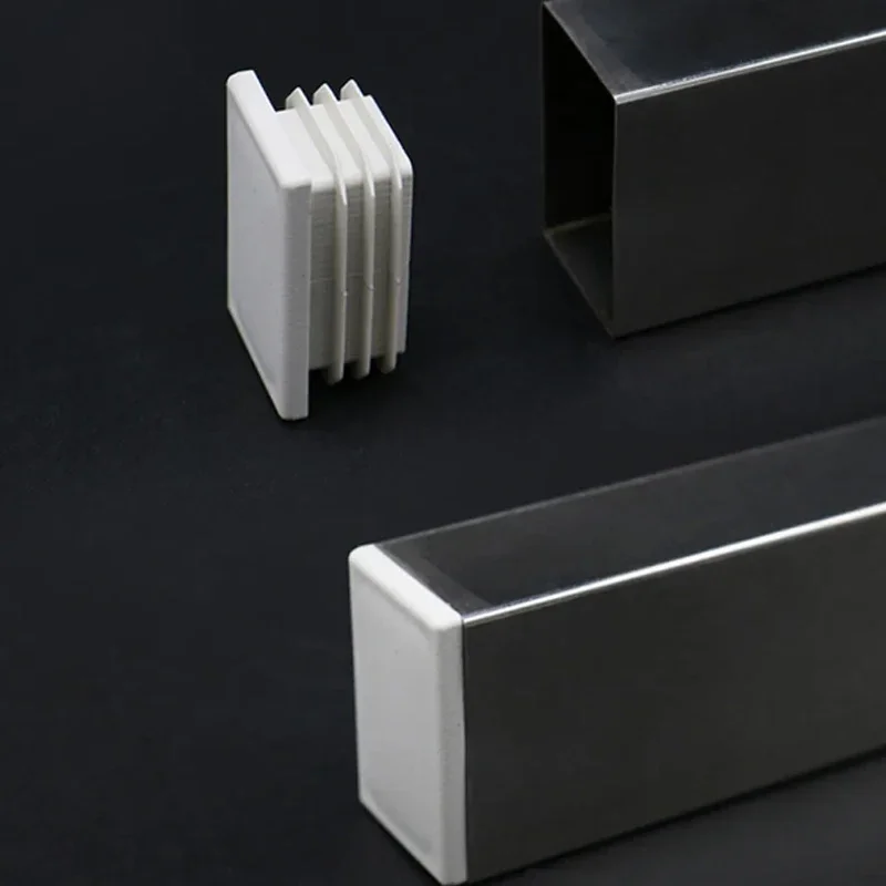 White Rectangle Square Plastic Blanking End Caps Steel Tube Pipe Inserts Plugs Bung Leg Stopfen Dust Cover silicone rubber plugs pipe end cap rubber caps silicone rubber caps