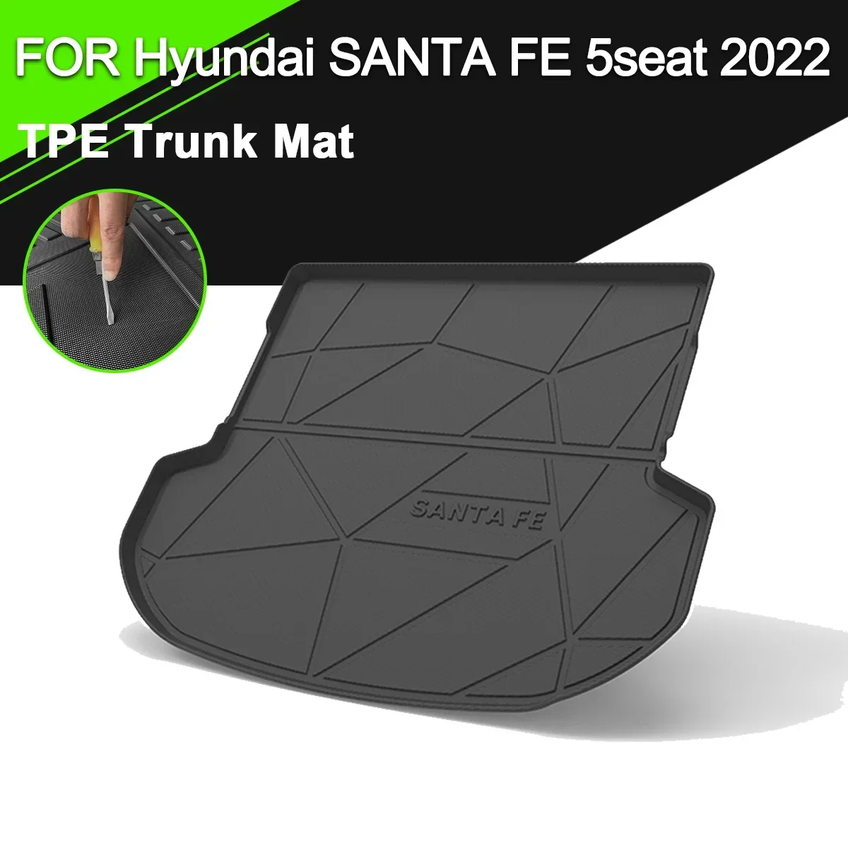 

Car Rear Trunk Cover Mat TPE Waterproof Non-Slip Rubber Cargo Liner Accessories For Hyundai Santafe 5 Seater 2022