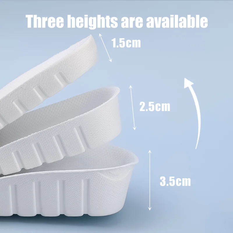 Invisible Height Increasing Insoles 1.5/2.5/3.5CM Heighten Sports Shoe Pad Inserts Men Women Orthopedic Arch Support Insole