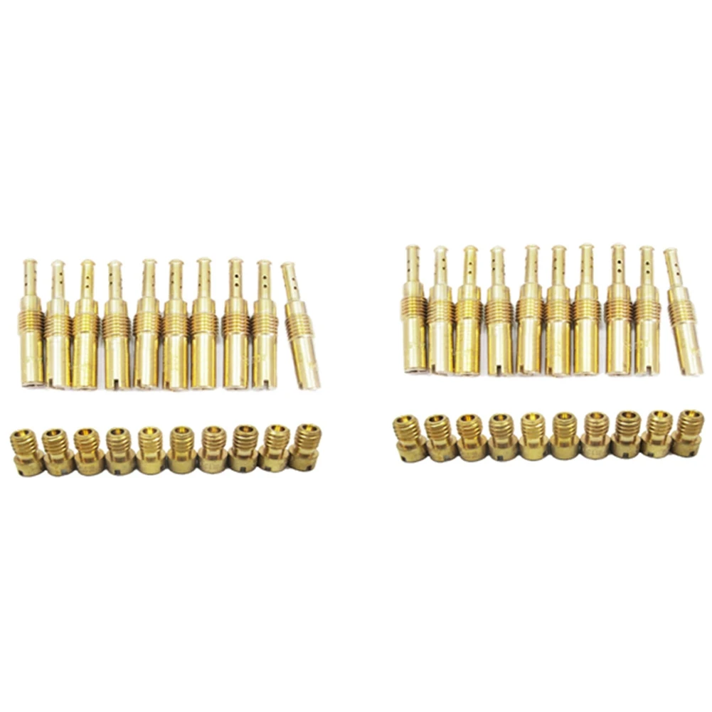 

20Pcs Carburetor Main Jet Kit & 20Pcs Slow/Pilot Jet for PWK Keihin OKO CVK PWM NSR KSR PWM Motorcycle Carburetor