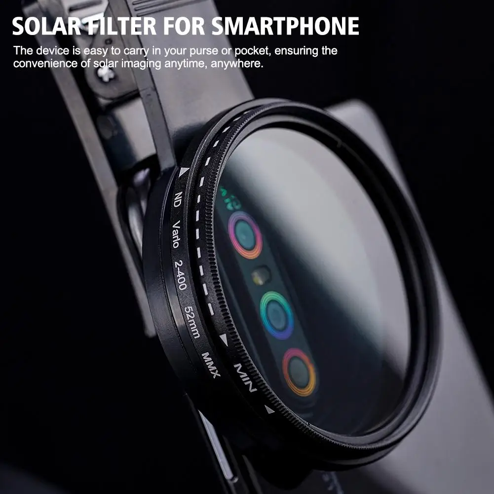 37mm 52mm Phone Lens Filter With Clip For Smartphone Universal ND2-400 Variable Filter For Mobile Phone Camera Lens iPhone