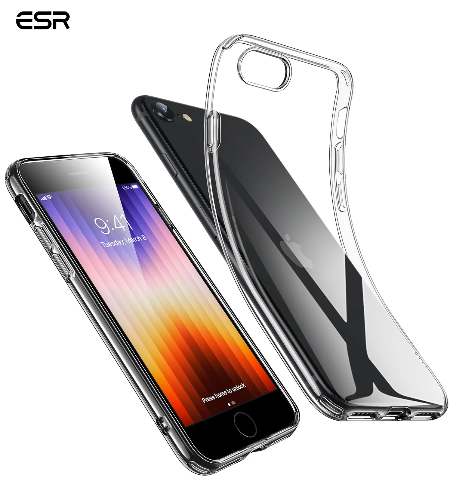 ESR for iPhone SE 2022 Case Clear Crystal Cover for iPhone SE 3rd Gen for iPhone SE 2020 TPU Protective Back Case for iPhone 8 7 mobile pouch waterproof