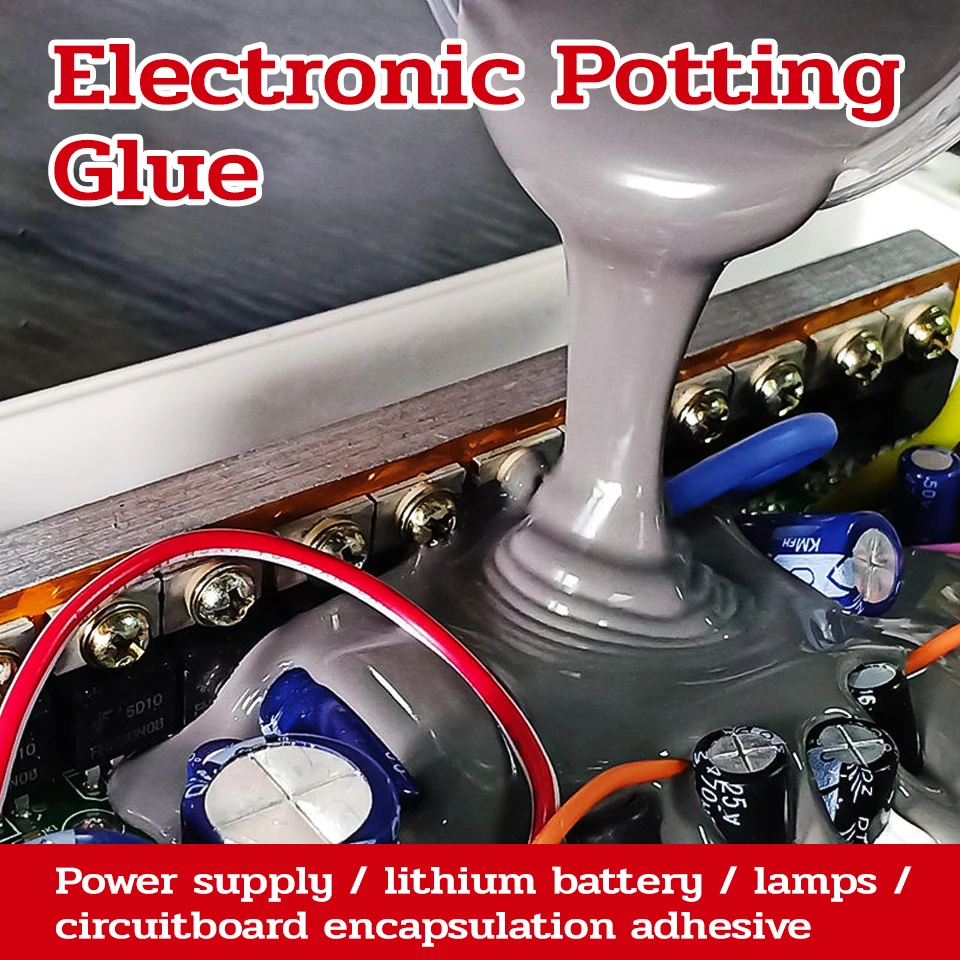 Electronic Potting Glue Silicone Epoxy AB Two Component Thermal Conductivity Flame Retardant Insulation Waterproof Circuit Board