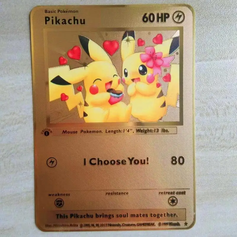 Pokemon Kawaii Eevee Bulbasaur Anime Cute Collection Card Gold Card Cartoon Kachu Charizard Squirtle Metal Card