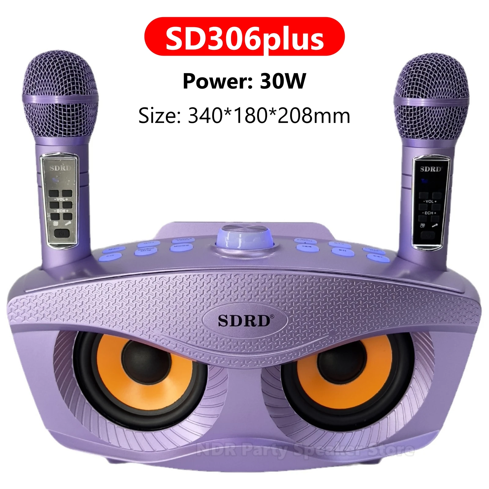 Sdrd-ポータブルカラオケスピーカー,デュアルマイク,フクロウの