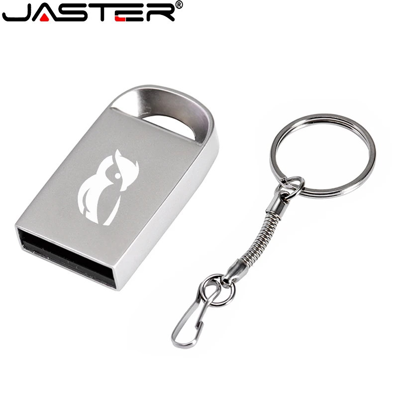 JASTER New Mini Metal USB 2.0 Flash Drive 64GB U Disk 32GB Pen Drives16GB 8GB Gifts Key Chain Memory Stick 4GB Free Custom LOGO