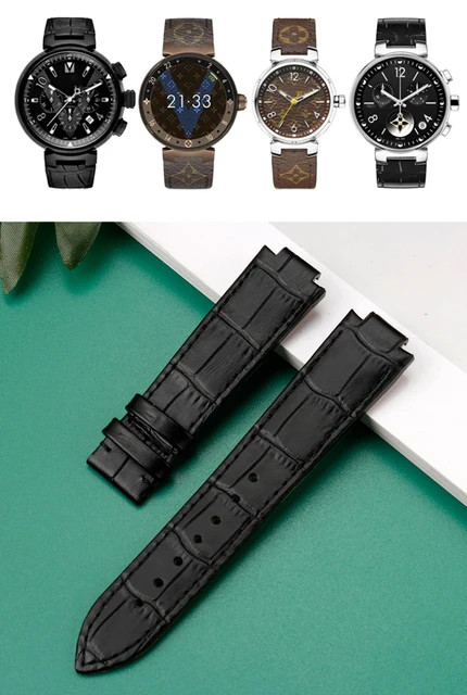 For LV Watch Raised Mouth for Louis Vuitton Tambour Series Q1121 Dedicated  Watchband Men Women Q114k Genuine Leather Watch Strap