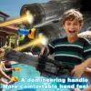 Dual Shooting Gatling Water Gun Simulated Flame Blaster Outdoor Toys for Children Adults Automatic Squirt Guns Gifts Boys Girls 3