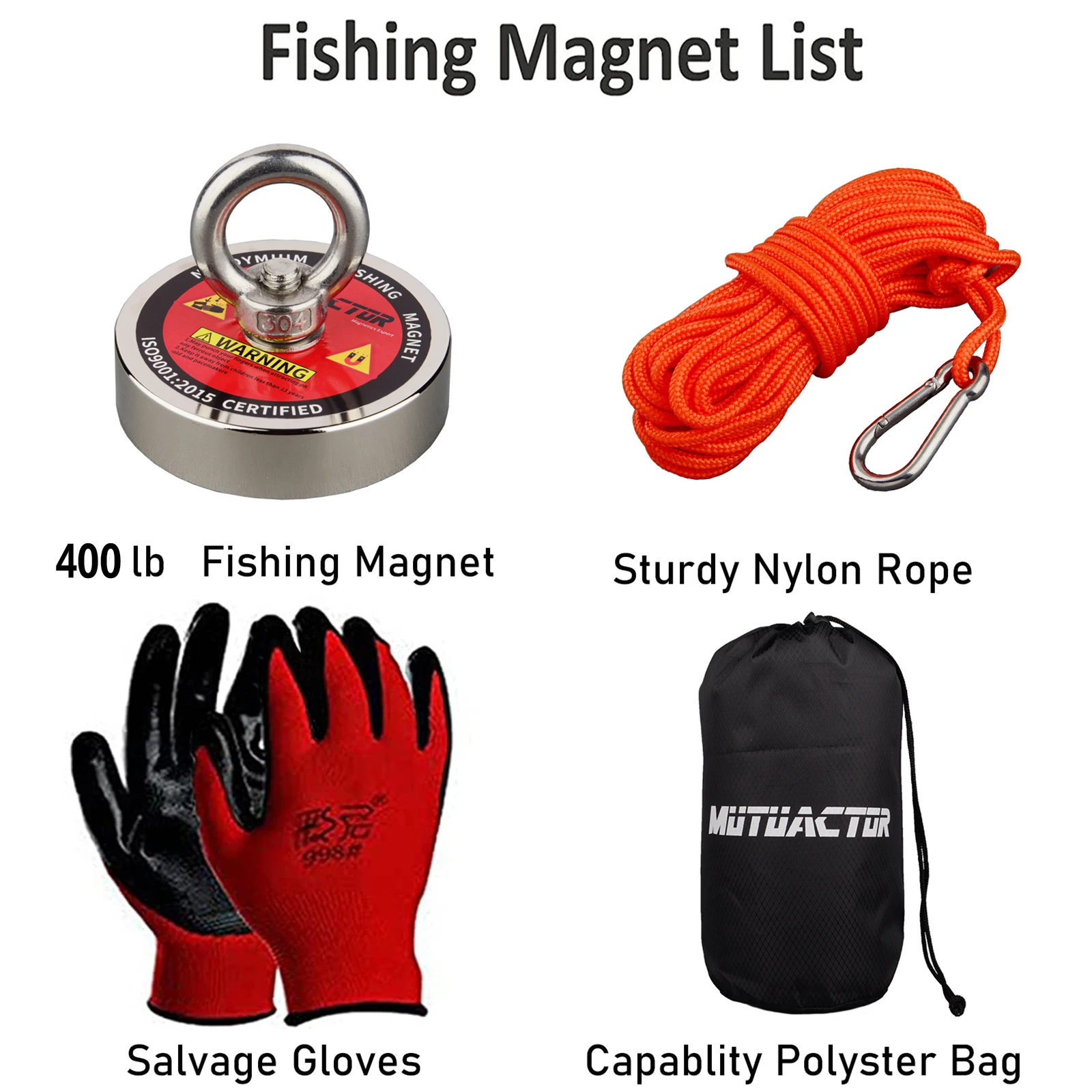 400lb Single side Magnets Fishing Grapping Hook Magnetic Recovery