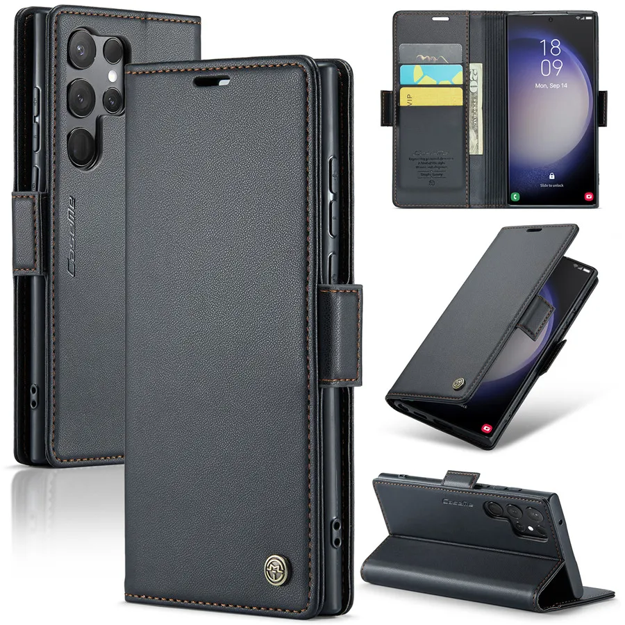 Custodia In Pelle Pu Con Blocco Rfid Per Samsung Galaxy S22 Ultra S23 Ultra A12 5G A13 A51 4G A71 4G Custodia A Portafoglio Con Cavalletto Per Telefon