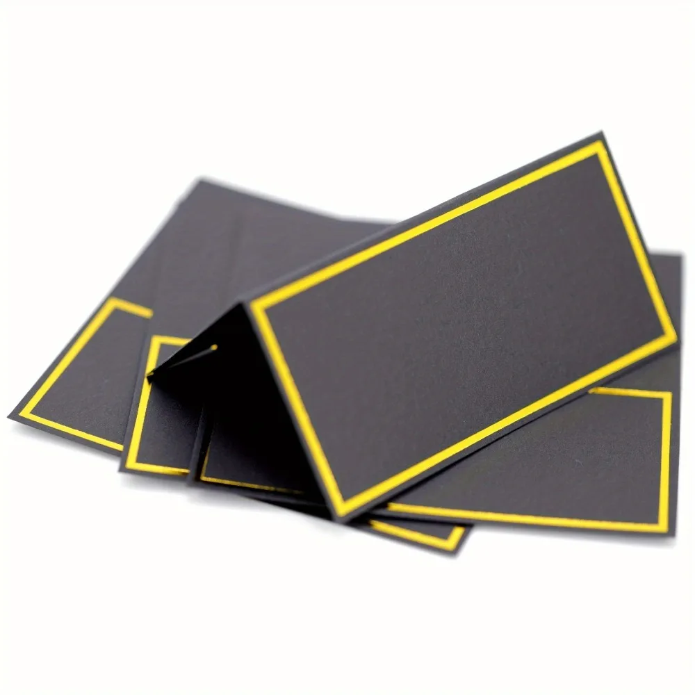 Black Gold Name Place Card 20/50/100pcs Wedding Seating Number Card Table Decor Birthday Party Sign In Dinner Greeting Seat place cards