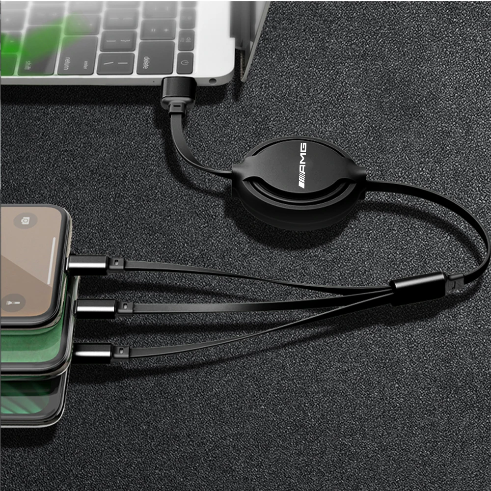 3-In-1 Data Cable Scalable Phone Fast Charging Charger For AMG Logo For Benz W204 W213 W205 W211 W176 Cla Smart 451 W212 W177 14 S8a352dd22f8b47c388eab0903ec4dafap