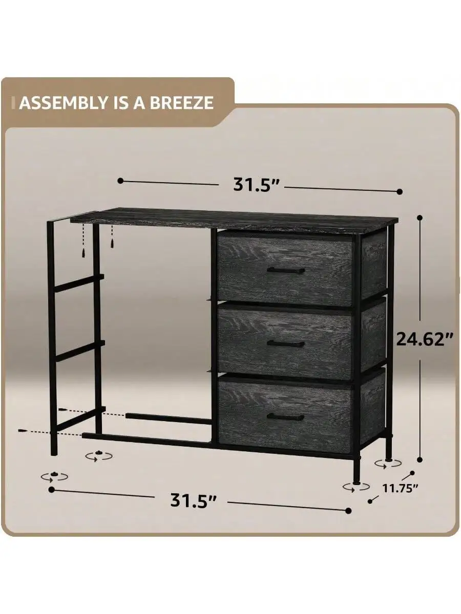 Sorbus Dresser with 6 Faux Wood Drawers - Chest Organizer Unit with Steel Frame Wood Top and Handle Easy Pull Fabric Bin 3