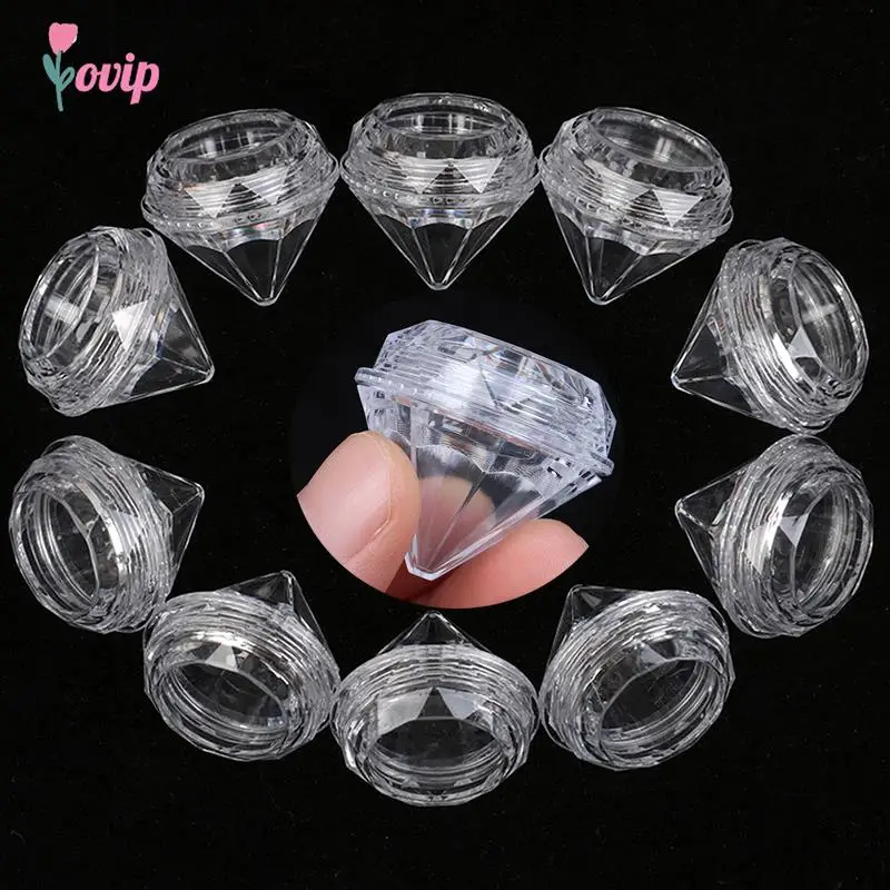 

10Pcs 5g (5ml, 0.17oz) Clear 100Pcs Cosmetic Empty Jar Pot Eyeshadow Makeup Face Cream Lip Balm Container Box (Diamond)