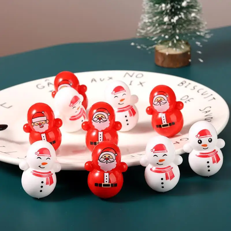 5 Pcs Novelty Funny Cartoon Christmas Tumbler Creative Cute Red White Tumbler Children Christmas Prank Funny Toys