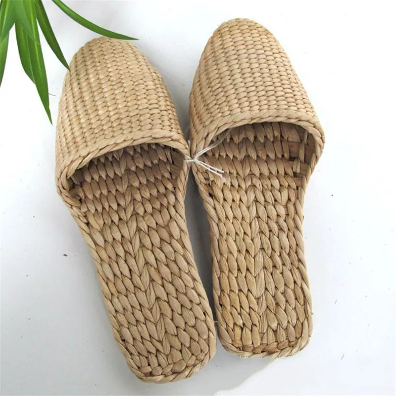 

2023 New Products Hand-woven Straw Ladies Slippers Creative Stage Hotel Environmental Protection Slippers Couples Indoor Home