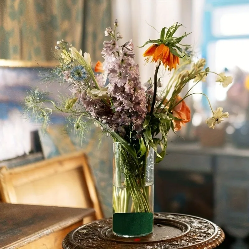 Taope Schiuma Floreale per Fiori Artificiali e Freschi, Mattoncini Rotondi di Schiuma Umida e Secca per Presentazioni Floreali, Matrimoni e Allestimenti per Feste (Rotondo-15pz (8 * 4cm